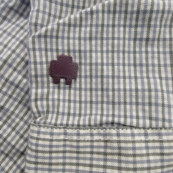 Vintage Marshall Artist Modern tailoring 2001 plaid denim and leather button dow - Picture 7 of 9